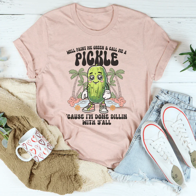 Playful Green Pickle Tee for Fun-Loving Souls