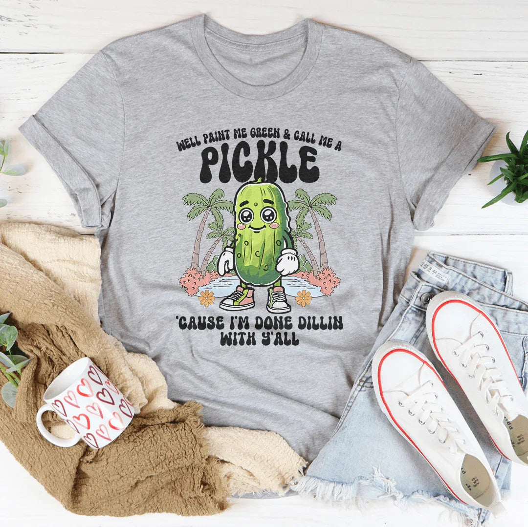 Playful Green Pickle Tee for Fun-Loving Souls