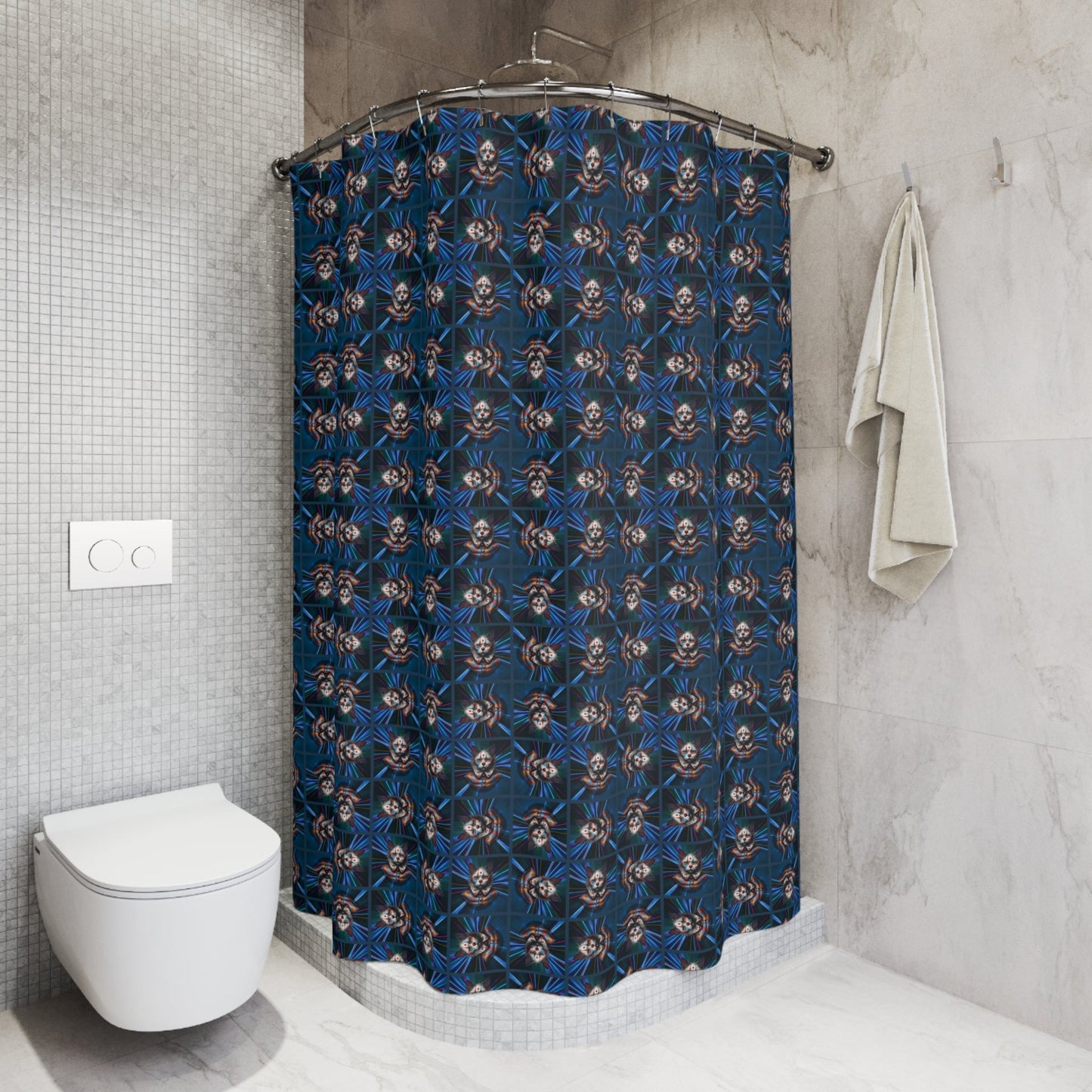 Rideau de douche chat clown fantaisiste