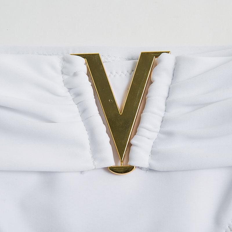 Ensemble de bikini blanc élégant avec rembourrage pour femmes