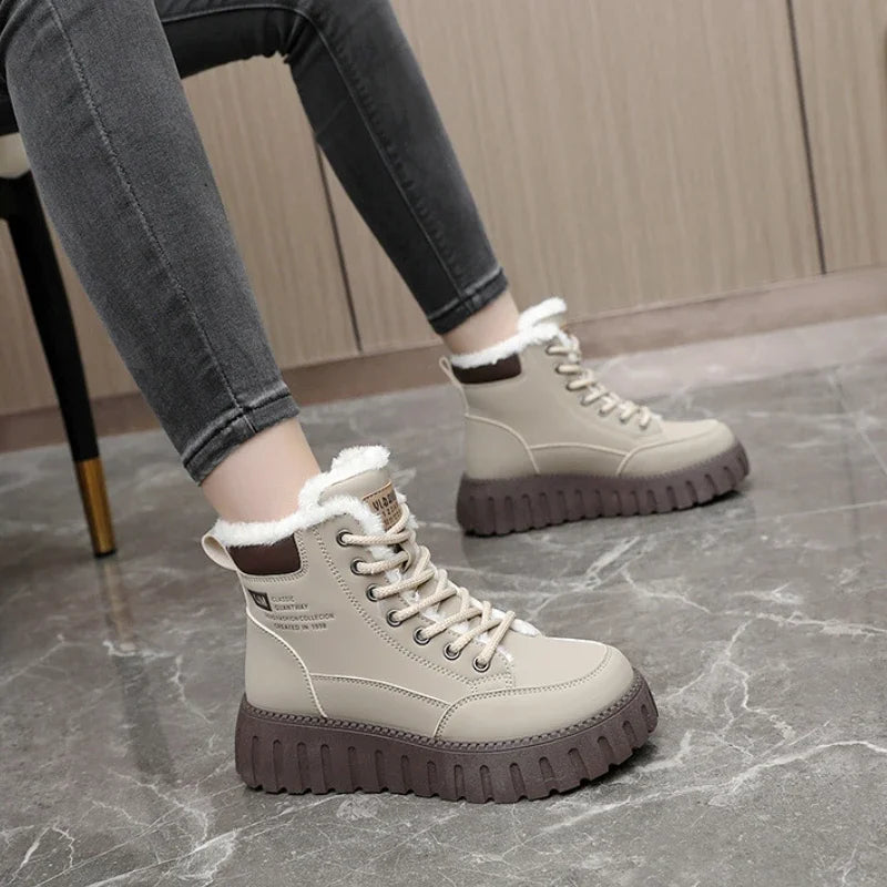 Winter Boots for Women Padded Shoes Fashion Designer Keep Warm Plus Plush Snow Boot Woman Fur Sneakers Skateboard Shoes Footwear - Korvel