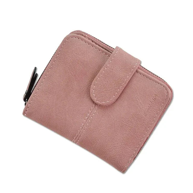 Women Cute Short Money Wallets With Zipper Female Small Wallet Lady Coin Purse Card Wallet Purses - Korvel