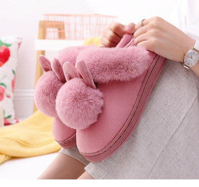 Women's Rabbit Ear Indoor Slippers - Cozy & Stylish