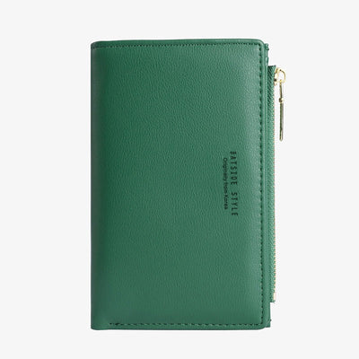 Cartera Ultra Fina con Cremallera Lateral para Mujer