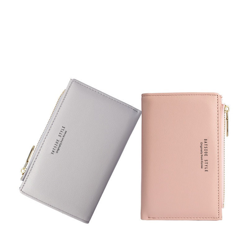 Cartera Ultra Fina con Cremallera Lateral para Mujer