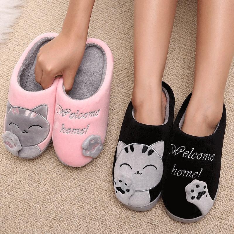 Chaussons en fourrure d'hiver pour femmes - Doux et antidérapants