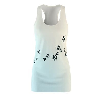 Women's Racerback Dress with Playful Paw Print Design