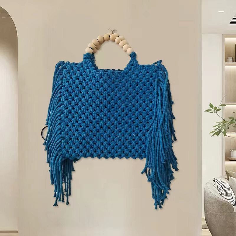 Woven women's crossbody mini bag mobile phone bag hanging wrist coin purse summer - Korvel