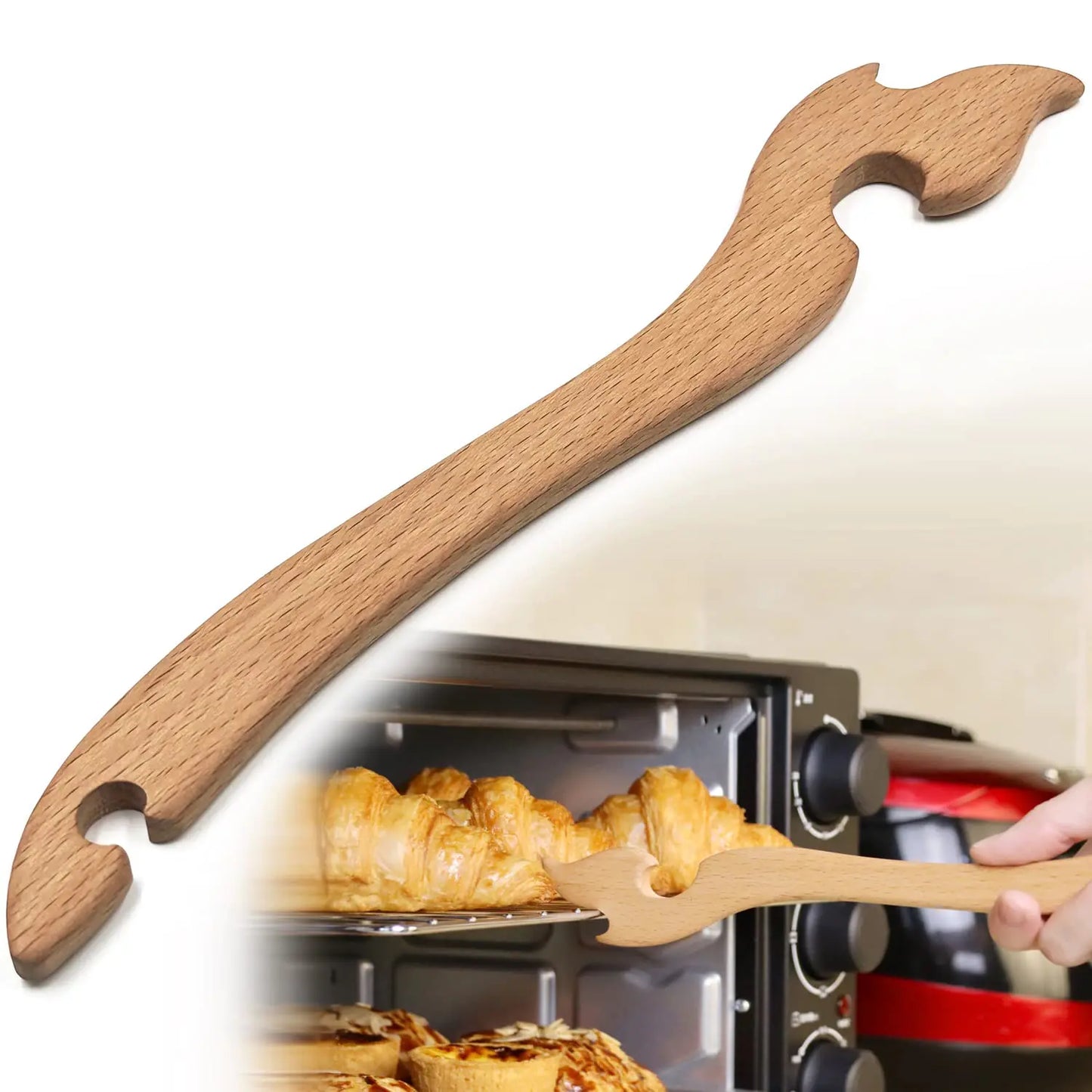 Extractor de Rejillas de Horno de Madera Shinelingee - Herramienta Segura y Fácil para Manejar Rejil