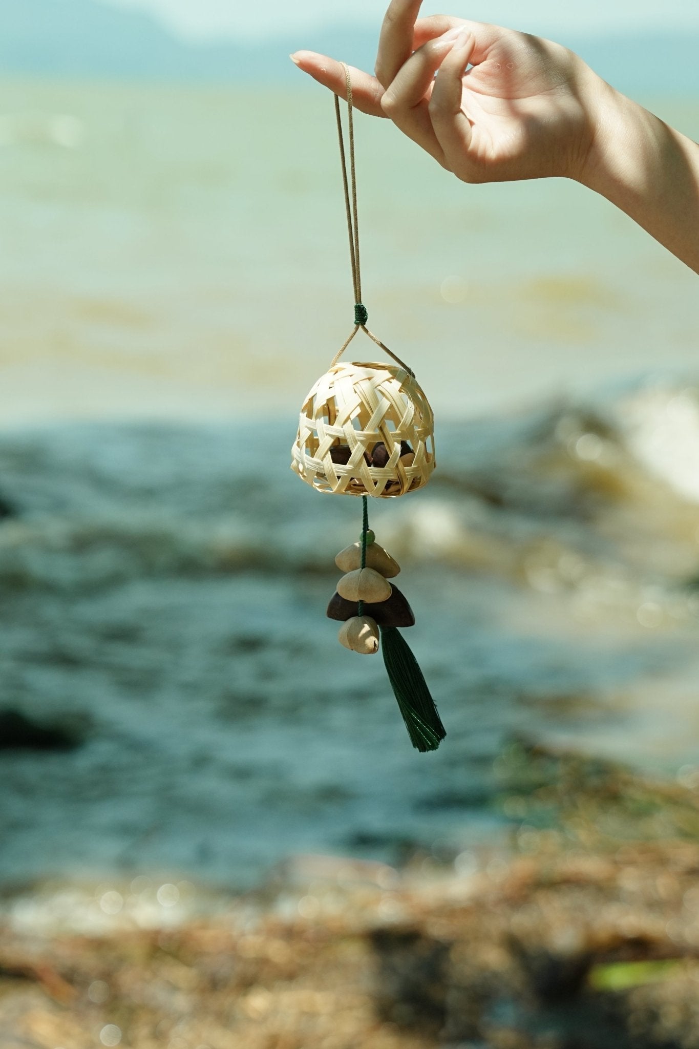 The Bamboo Lantern - Hand-Woven Charm with Seed Bells