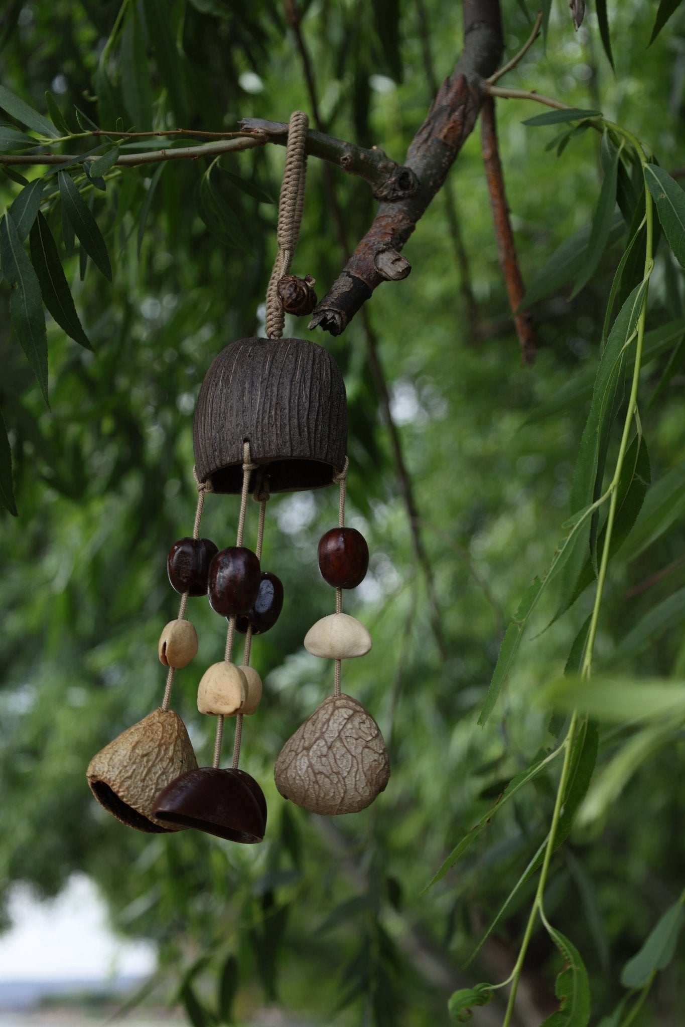 La Cloche de la Forêt - Cloche et Mobile en Gousses de Graines Naturelles Fait Main