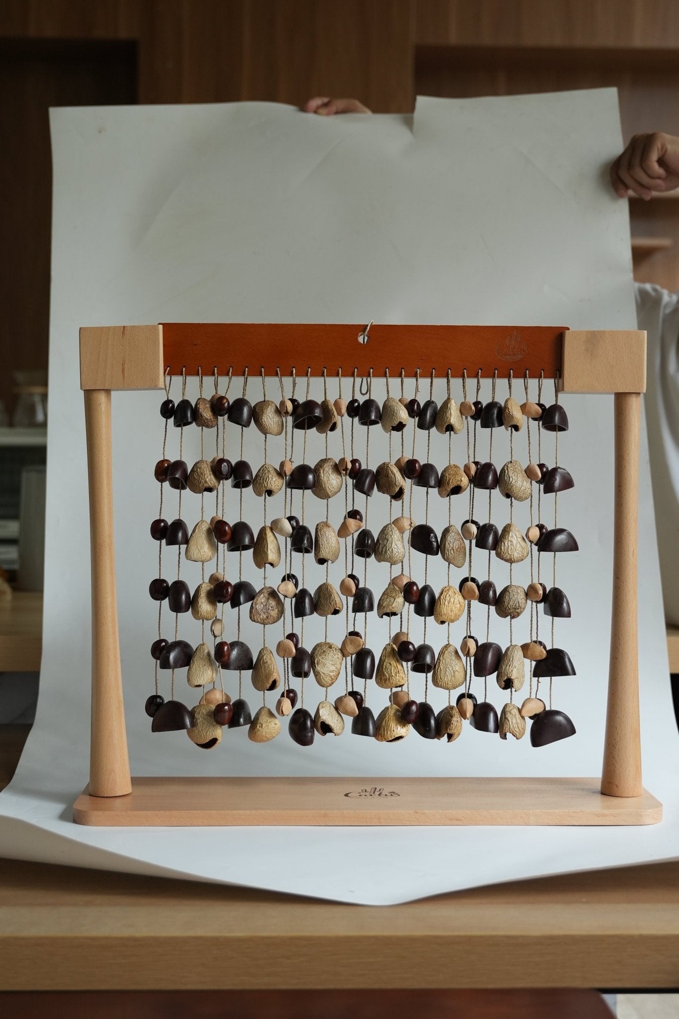 Natural Seed Chime Stand - Elegant Tabletop Display
