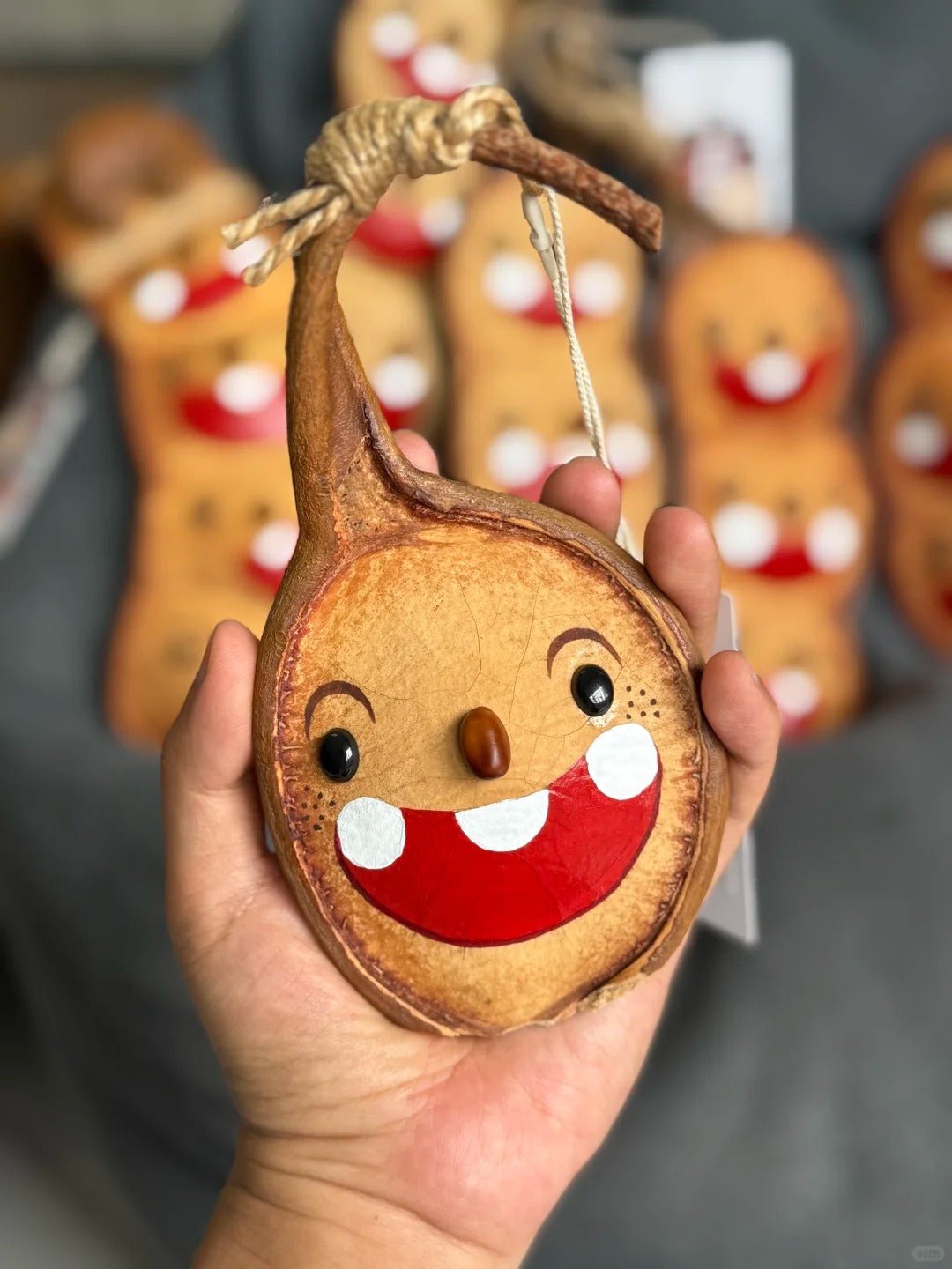 Hand-Painted Giant Entada Pod Ornament - Unique Wall Decor