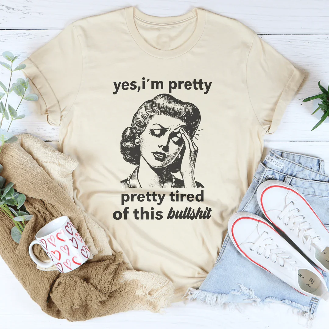 Camiseta con Mensaje Pretty Tired