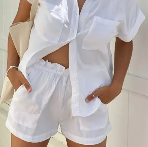 Conjunto de Camisa de Manga Corta y Pantalones Cortos Chic
