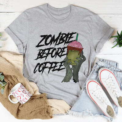 Zombie Before Coffee Tee - Korvel