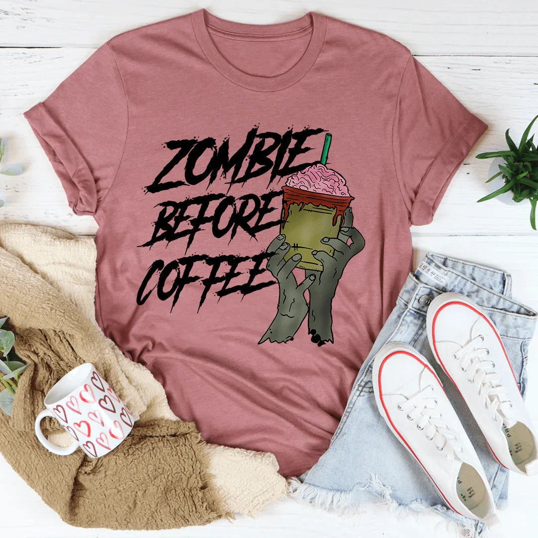 Zombie Before Coffee Tee - Korvel