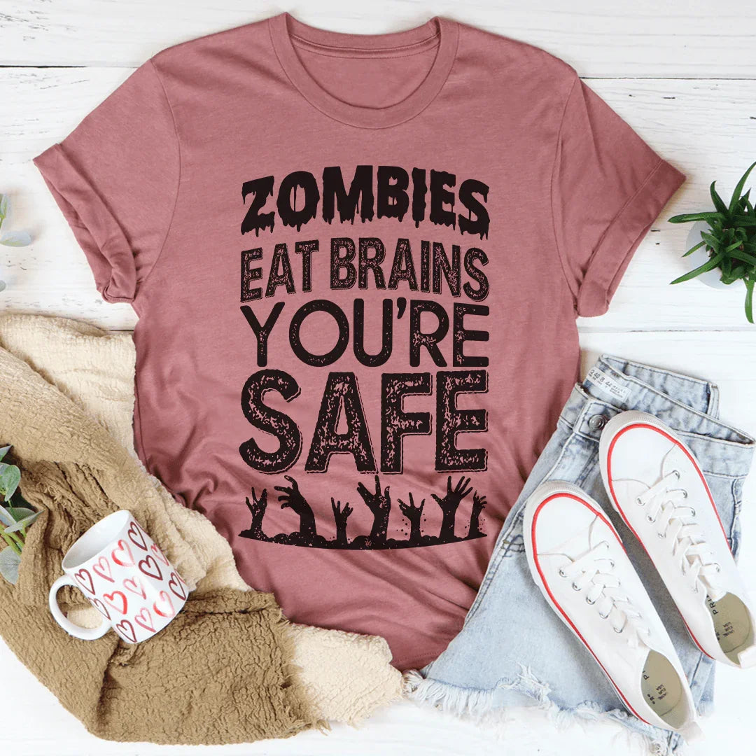 Camiseta Zombies Comen Cerebros Estás a Salvo