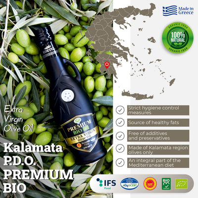 KORVEL Greek Premium BIO EVOO PDO Kalamata, 250 ml