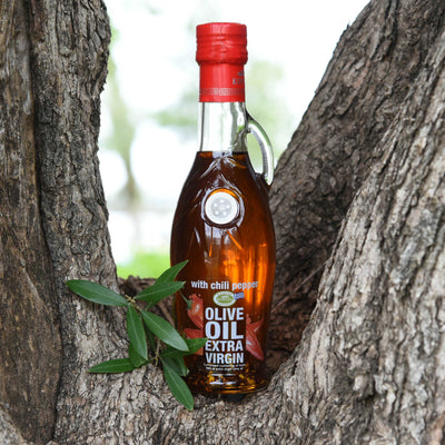 KORVEL Greek Extra Virgin Olive oil, 250 ml with Chili