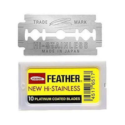 Feather New Hi-Stainless Platinum Coated Double Edge Blades - 10 Pack