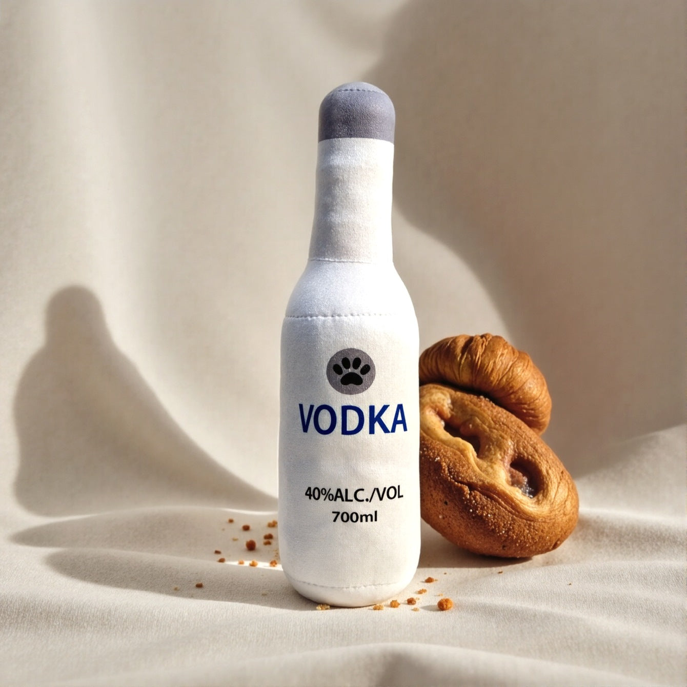 Realistic Plush Wine Bottle Dog Toy - Chew-Resistant & Entertaining