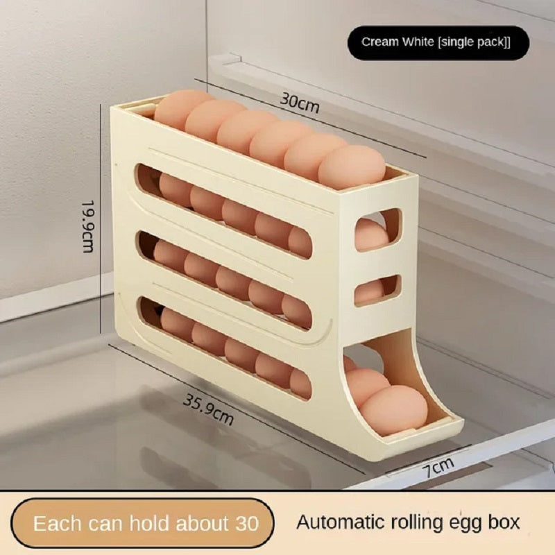 Refrigerator Egg Storage Box Automatic Scrolling Egg Holder Kitchen Large Capacity Dedicated Rolling Egg Storage Box for Kitchen - Korvel