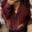 Waffle Zip Up Hooded Jacket with Pockets