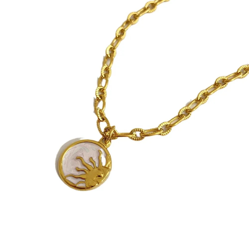 Titanium Steel Sun & Moon Necklace - Korvel