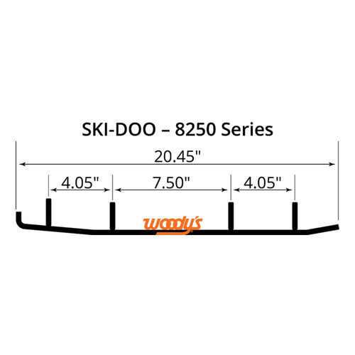 Woodys Extender III Carbides 4" X60 for Ski-Doo