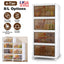 4-Tier Foldable Storage Bins with Magnetic Doors & Wheels