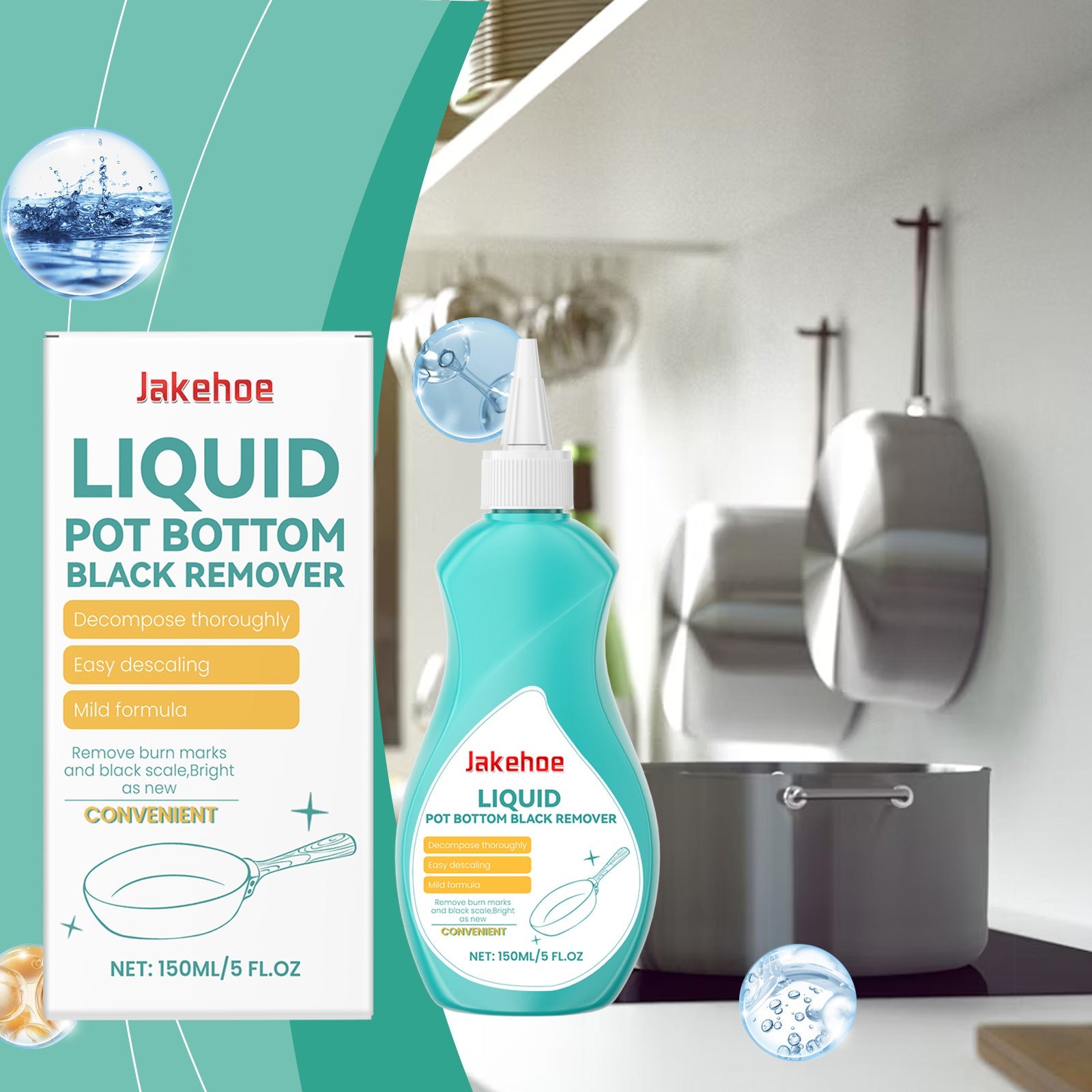 Pan Bottom Cleaner Clean Kitchen Utensils Pan Bottom Grease And Dirt Clean Polishing Anti-Rust Multi-Effect Cleaning Liquid - Korvel