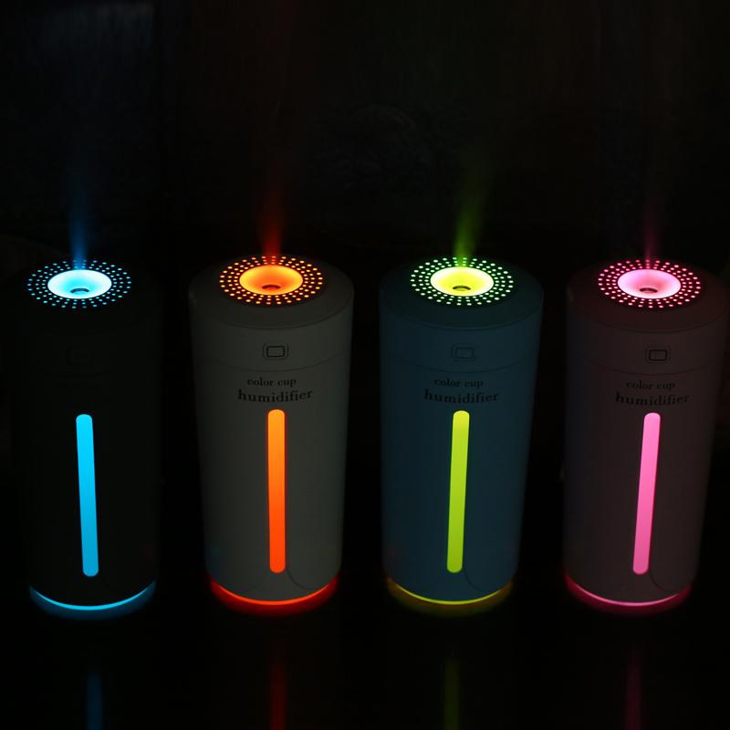 Color Cup USB Air Humidifier - Mini Aroma Diffuser with LED Lights