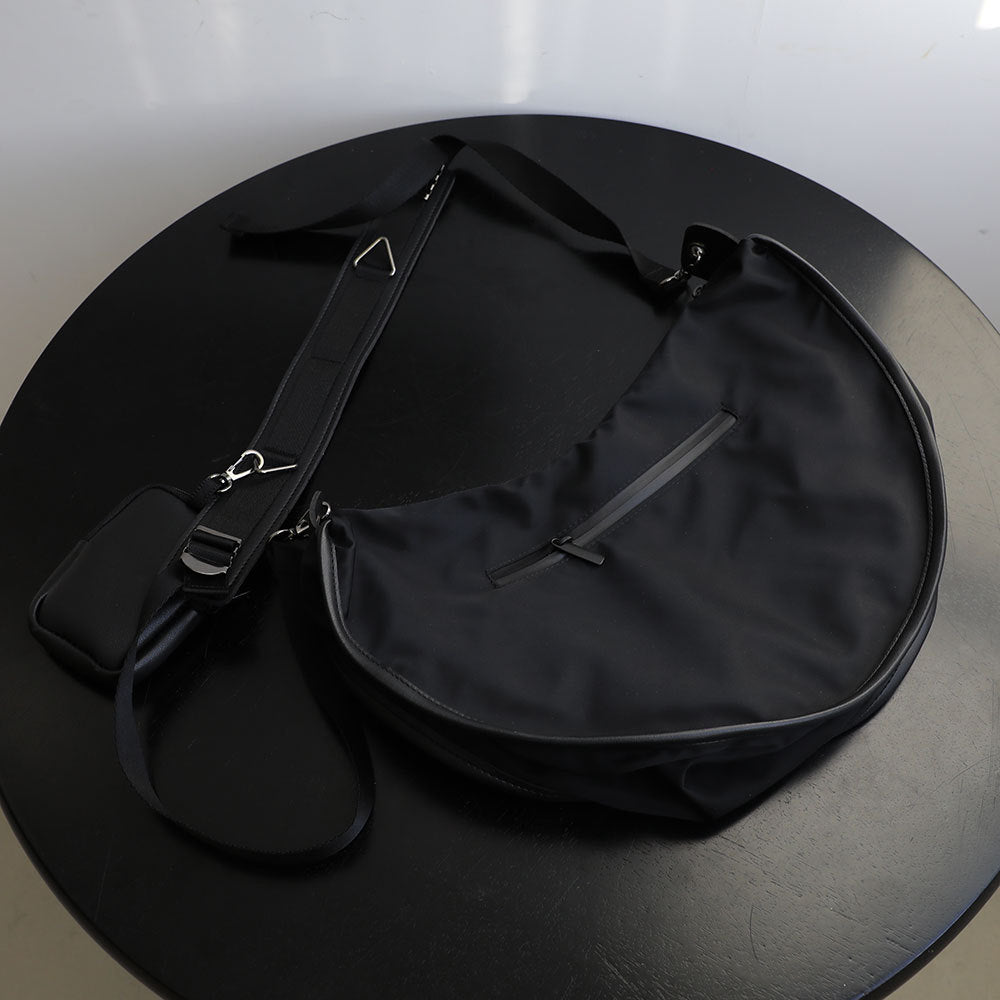 Casual Simple Dumpling Bag Trendy New Fashion Nylon Two-In-One Shoulder Messenger Bag For Men - Korvel