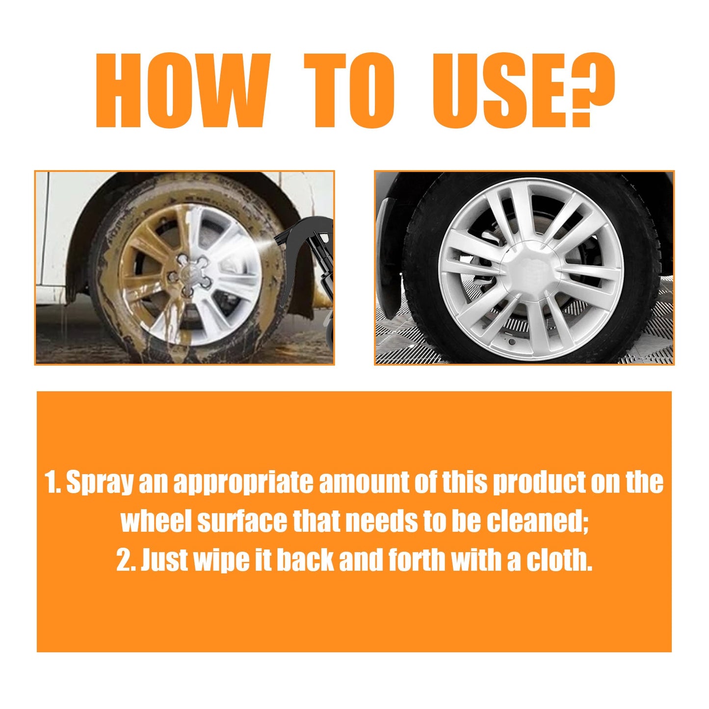Wheel Cleaner, Clean Wheel Tires Stubborn Dirt Polishing Retreading Wheel Cleaner - Korvel