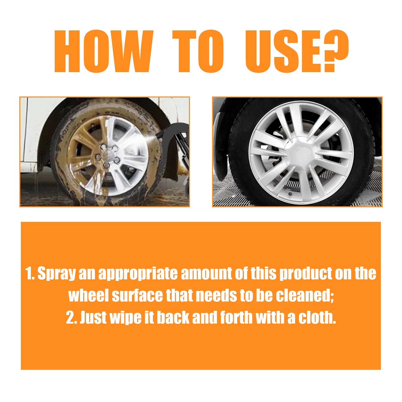 Wheel Cleaner, Clean Wheel Tires Stubborn Dirt Polishing Retreading Wheel Cleaner - Korvel