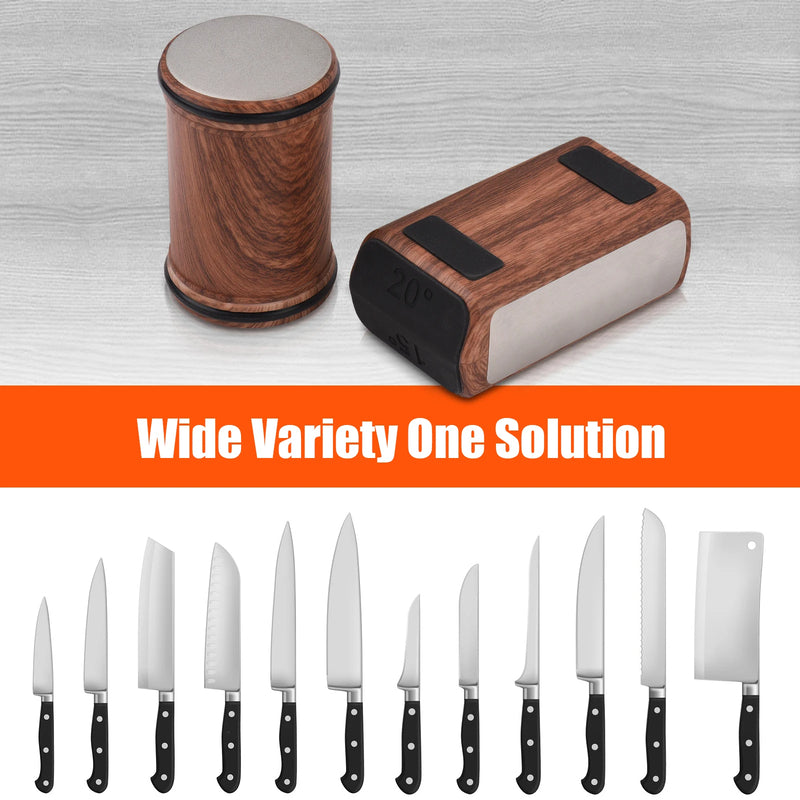 Rolling Knife Sharpener Magnetic Knife Holder Diamond Sharpening Stone Kit with 15 and 20 Degrees Angle Roller Kitchen Accessory - Korvel