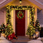 Christmas Tree Artificial Christmas 4-piece Set, including flower wreath, flower wreath, and 2 entrance trees, with LED lights - Korvel