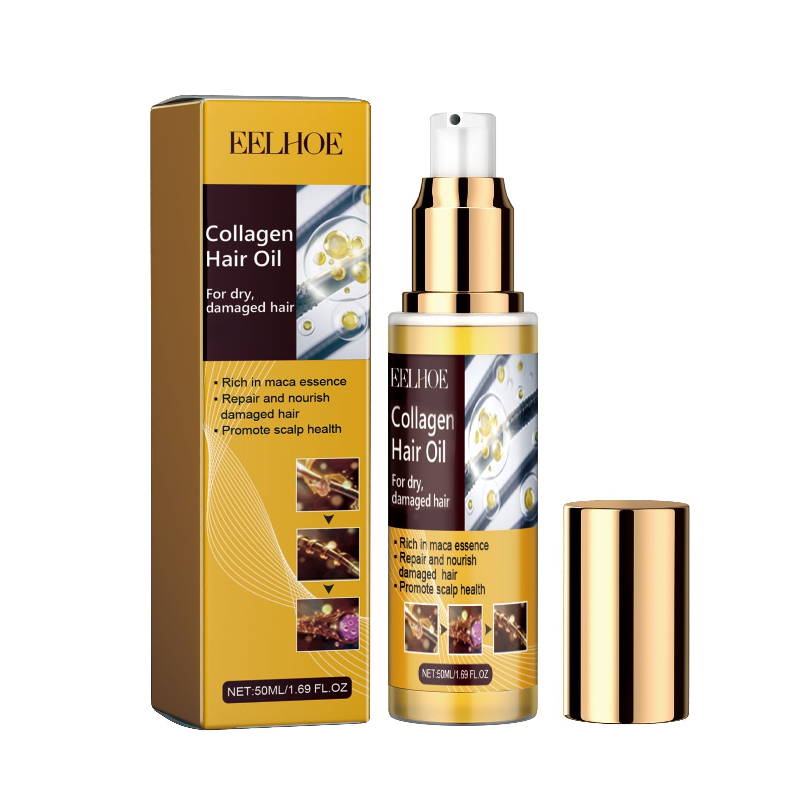 Maca Essence Repair Collagen, Repair Bifurcate Improve Hair Moist Smooth The Hair Essence - Korvel