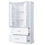 Tall Bathroom Storage Cabinet, Cabinet with Two Doors and Drawers, Adjustable Shelf, MDF Board, White - Korvel