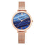 Montre Quartz Casual Femme en Or Rose avec Bracelet en Maille