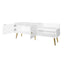 Banc de rangement pour chaussures blanc moderne avec rangement caché