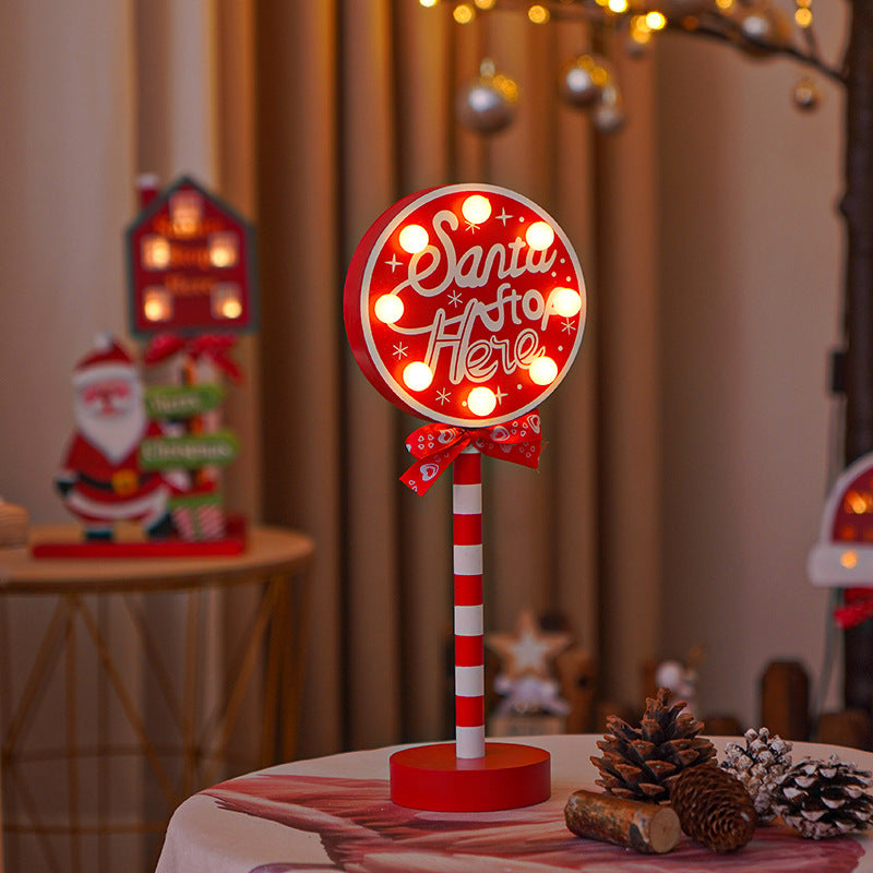 LED Christmas decorative lights, stop signs, Christmas hats, crown shaped lights, storefront ambient lights - Korvel