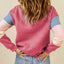 Color Block Round Neck Long Sleeve Sweatshirt - Korvel