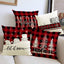 Christmas Pillowcase Linen Red Black Checkered Letter Printed Pillow Cover Holiday Living Room Decoration - Korvel