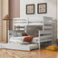 Wood Twin over Full Bunk Bed with Twin Size Trundle  White - Korvel