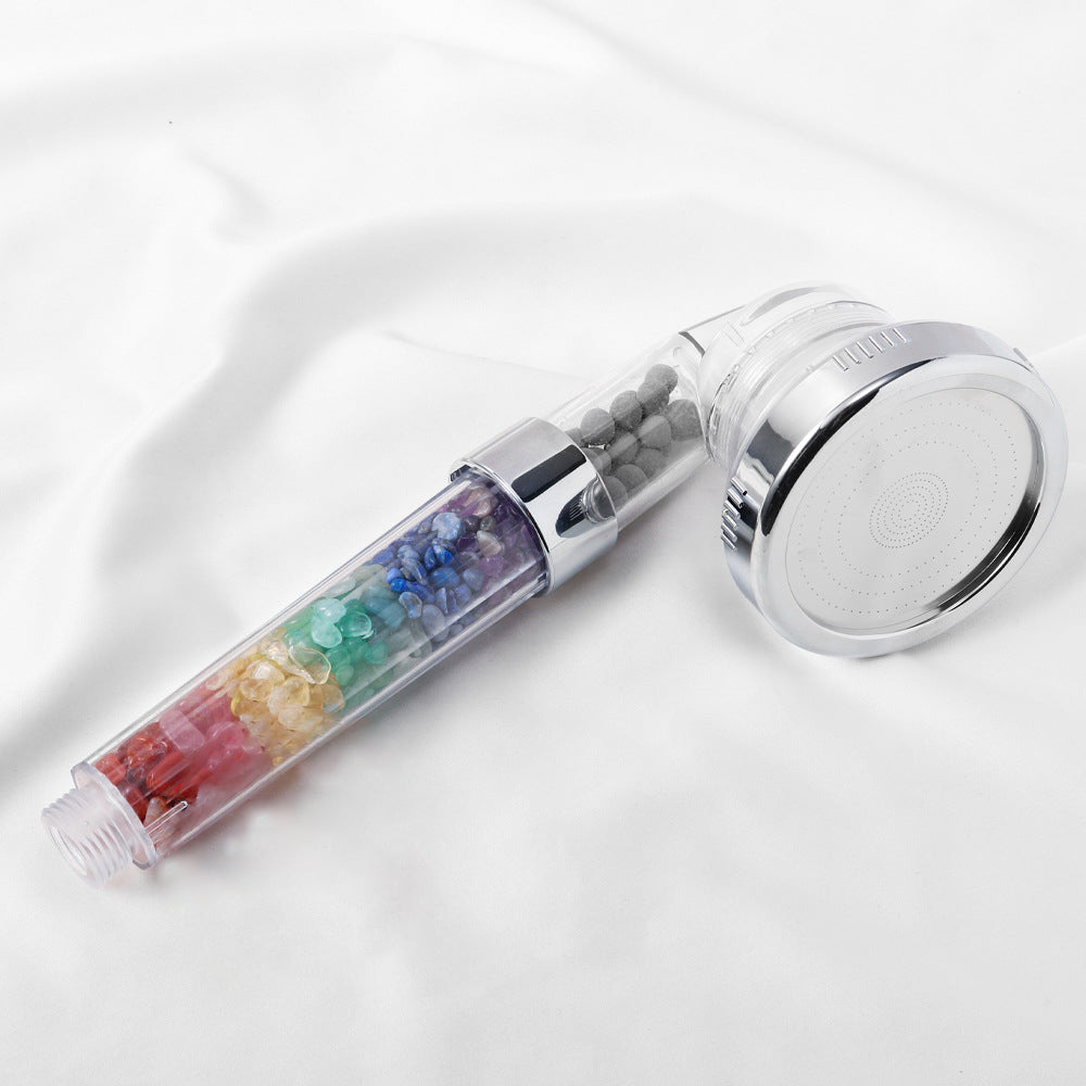 Seven-Color Crystal Gravel Handheld Shower