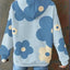 Floral Print Textured Drawstring Hoodie