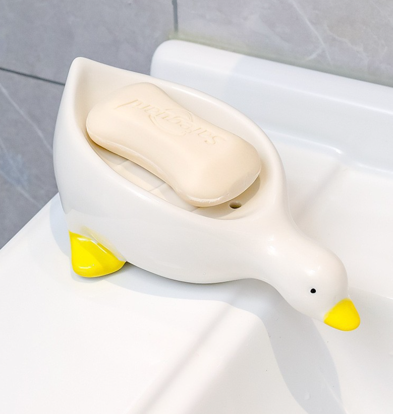 Cute little yellow duck soap box draining toilet sink new soap box - Korvel