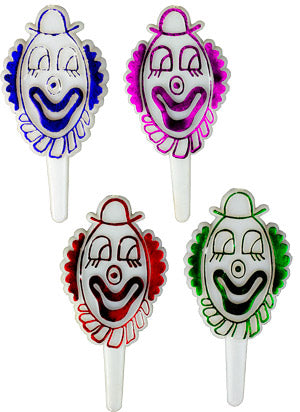 Piques en aluminium tête de clown - 144 pièces